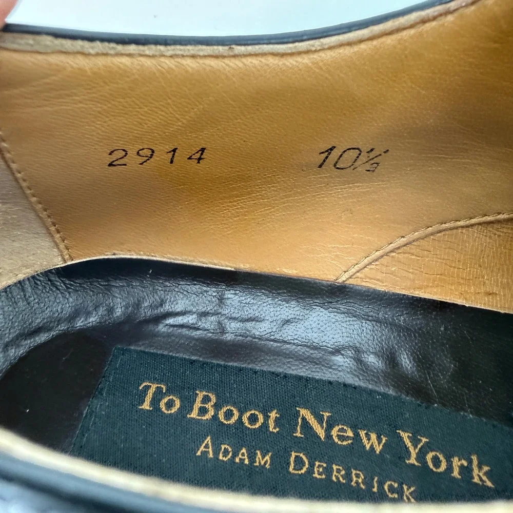 To Boot New York Apron Toe Derby Shoes Men 10.5 Black Leather Chunky Lug Sole